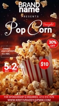 Brown  Popcorn Lover's Day  Instagram Story template