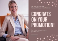 Brown postcard congratulations on promotion g template