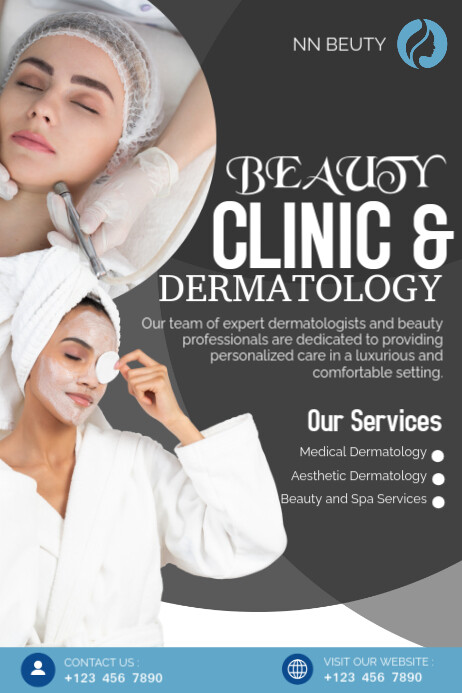 Plantilla de Brown Profesional Beauty Clinic And Dermatology Poster ...