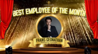 Brown Profesional Best Employee Of The Month Tampilan Digital (16:9) template