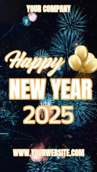 Brown Profesional Happy New Year Reel Instagram template