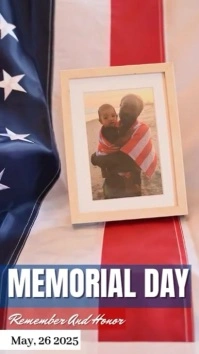 Brown Profesional Memorial Day Greeting Card  Reel Instagram template