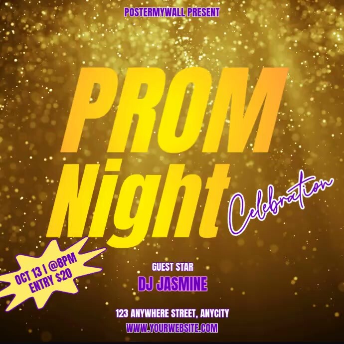Instant Prom Design Brown Profesional Prom Night Pos Instagram Template | PosterMyWall