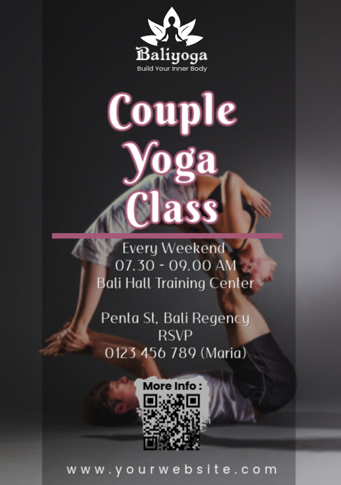 Brown Profesional Yoga Class mindfulness treatment A5 template