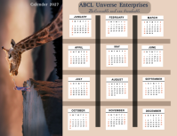 Brown Calendar Flyer Template