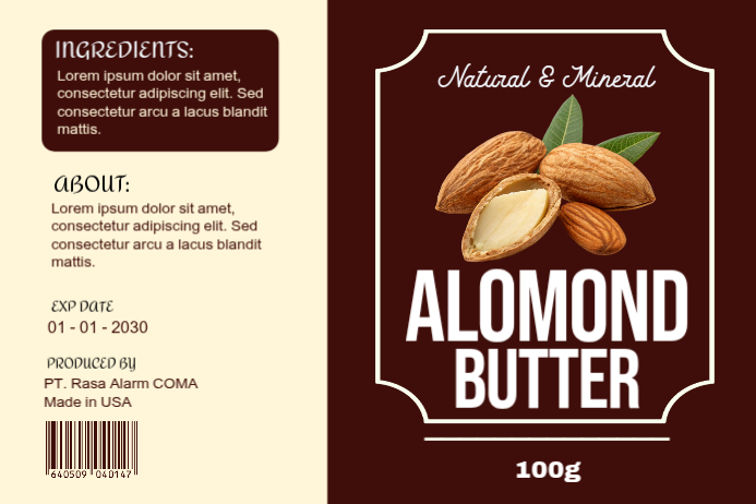 Peanut Butter Label,label Design Template | PosterMyWall
