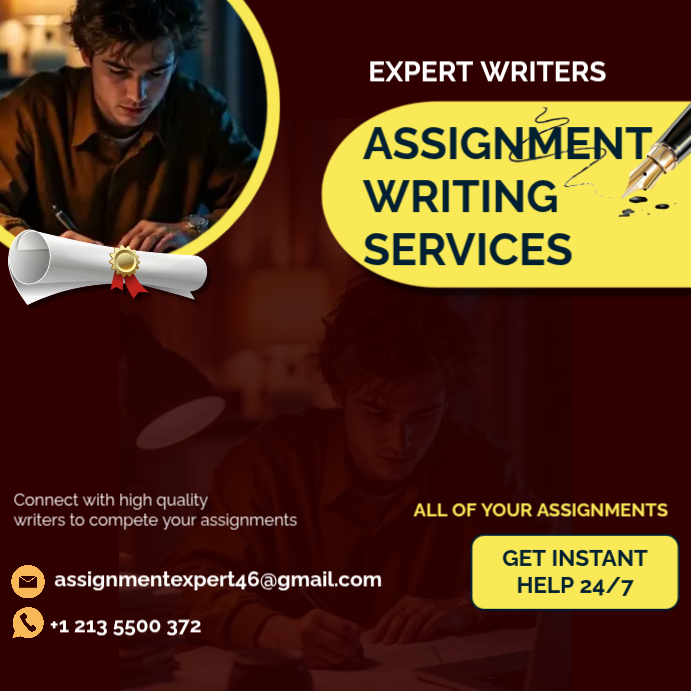 Brown Professional Assignment Writing Services Instagram Post Template ...