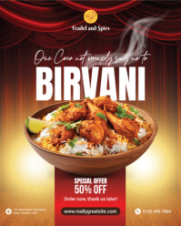 Brown Professional Authentic Biryani Instagram Portrait template