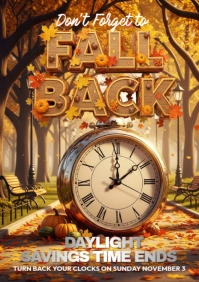 Brown Professional Autumn Fall Back A4 template