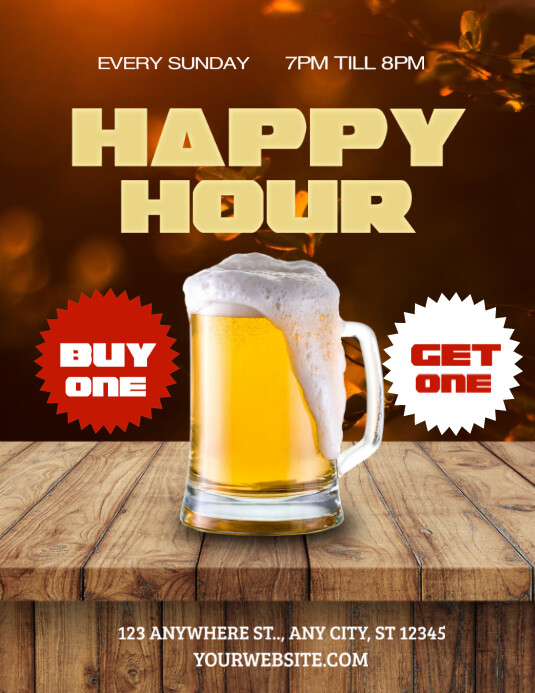Brown Professional Bar Flyer Flyer (us Letter Template | PosterMyWall