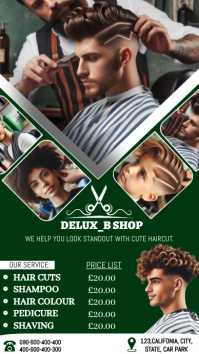 Brown Professional Barber Shop Advertisement WhatsApp-Status template