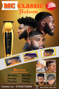 Brown Barbershop Services Poster Template