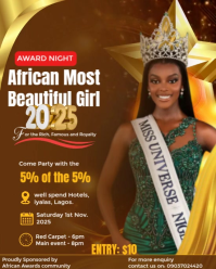 Brown Professional Beauty Pageant Flyer  Instagram Portrait template