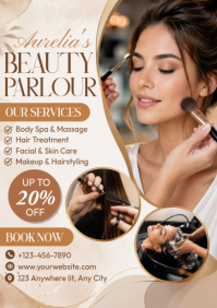 Brun Beauty Salon Services A4 Template