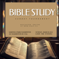 Brown Professional Bible Study Event Logo Logotipo template
