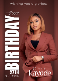 Brown Professional Birthday Celebration A6 template