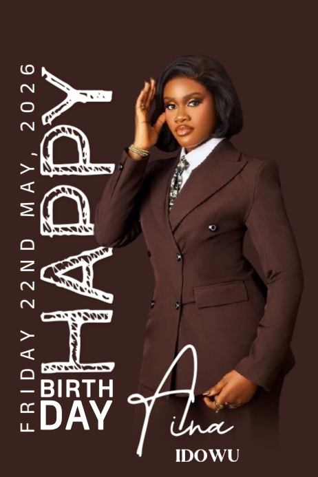 Brown professional birthday celebration banner 4' × 6' Template ...
