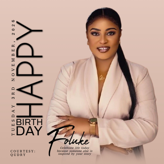 Brown Professional Birthday Celebration Post Instagram Post Template ...