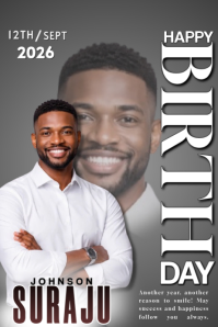 Brun Birthday Celebration Plakat Template