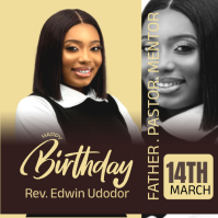 Brown Professional Birthday Celebration Square Kvadrat (1:1) template