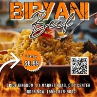 Brown Professional  Biryani Beef Instagram Post template