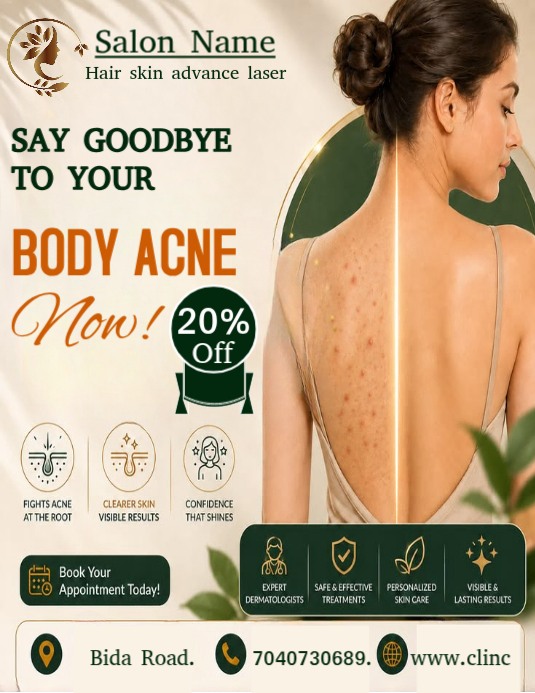 Brown Professional Body Acne Treatment Promotion Flyer Template ...
