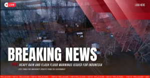 Brown Professional Breaking News: Heavy Rain And Flash Floods Hit Indonesia Facebook Shared Image template