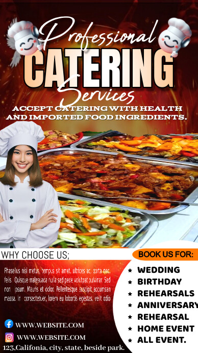 Brown Professional Catering Services ads What Template | PosterMyWall
