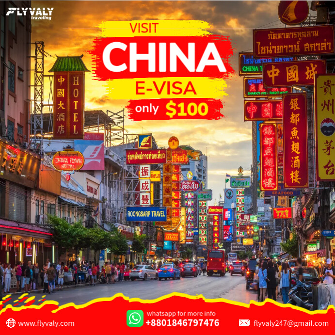 Brown Professional China E-visa Ads Design Template Instagram Post
