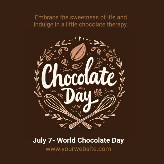 Brown Professional Chocolate Day Instagram Post Template | PosterMyWall