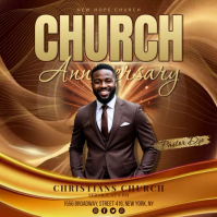 Brązowy Church Anniversary Instagram-opslag Template