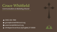 Brown Church Business Card Biglietto da visita Template - Page 2