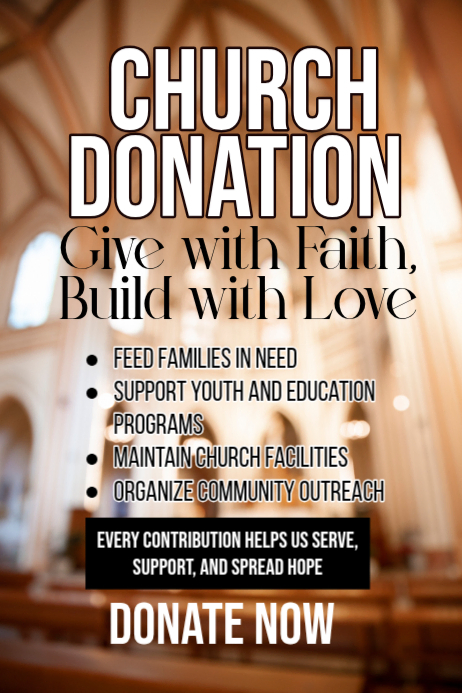 Brown Professional Church Donation Poster Template | PosterMyWall