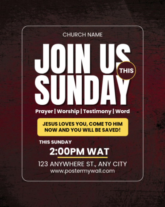Church Event Invitation Template | PosterMyWall