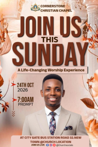 Brown Church Event Poster Template