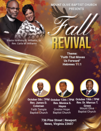 Brown Church Fall Revival Flyer Template