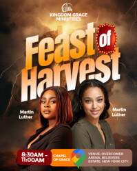 สีน้ำตาล Feast of Harvest Event Instagram Portrait Template