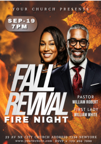 Brown Church Revival Event A4 Template