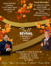 Brązowy Church Revival Event Pamflet Template