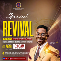 Brown Professional Church Revival Event Square Cuadrado (1:1) template