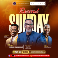Brown Professional Church Revival Event Square Quadrat (1:1) template