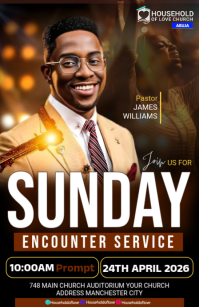 Brown Professional Church Service Half Page Wide template