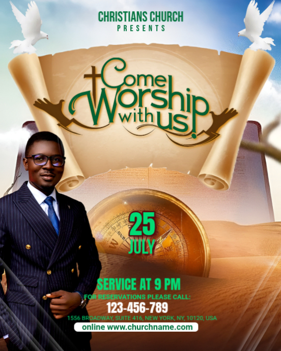 Church Service Invitation Template | PosterMyWall