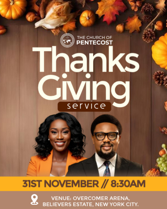Copy of Brown Professional Church Thanks Giving Service Instagram ...