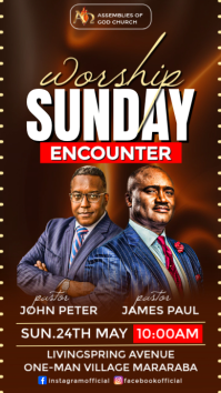 Brown Professional Church Worship Event Instagram Story template
