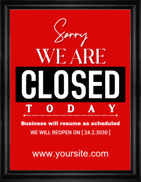 Red Business Closure Flyers Template | PosterMyWall