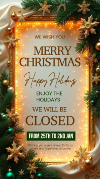 Brown Professional Closed For Christmas Instagram Story template