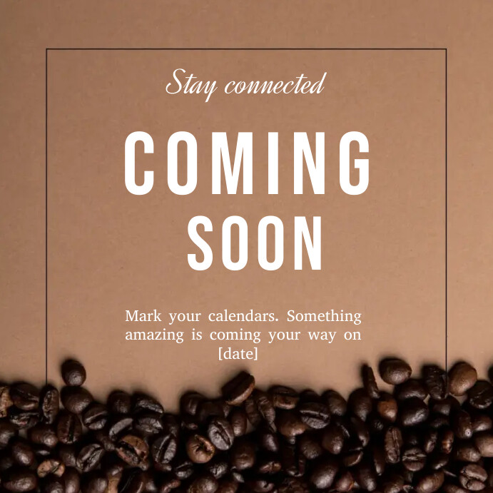 Brown Professional Coming Soon Announcement Instagram Post template