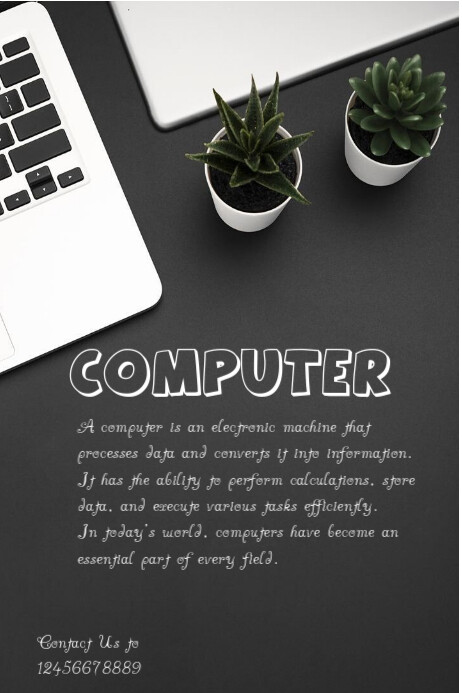 Brown Professional Computer Poster Template | PosterMyWall