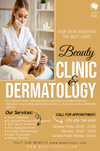 Brown Professional Dermatology Clinic Poster Póster template